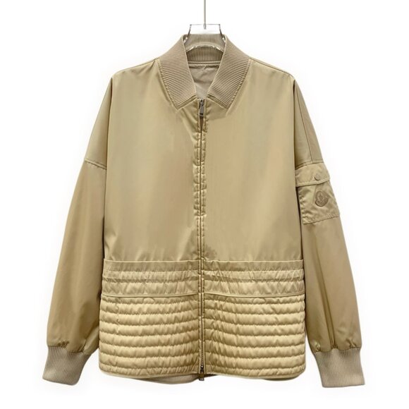 Moncler Baldah Series brown logo patch stand-collar zip-up jacket
